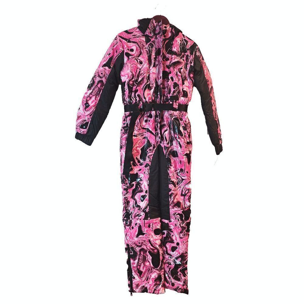 Dolls kill Club Exx Lady Acid Dimension Snow Bunny Puffer Snowsuit Jacket, M